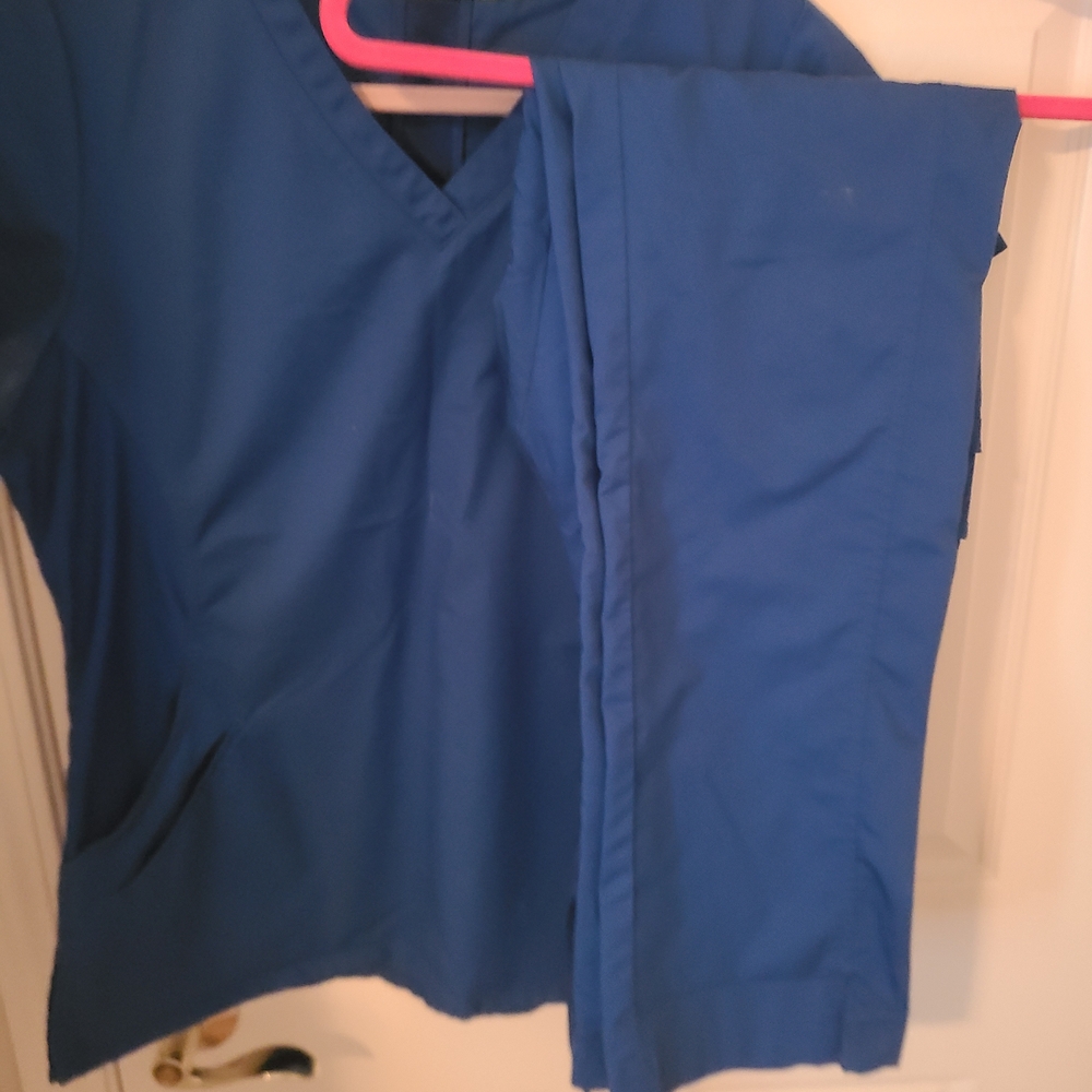 Royal Blue Scrub Top and Pants Set
